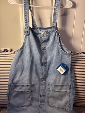 Arizona Jean Company Light Blue Denim Mini Pinafore Dress